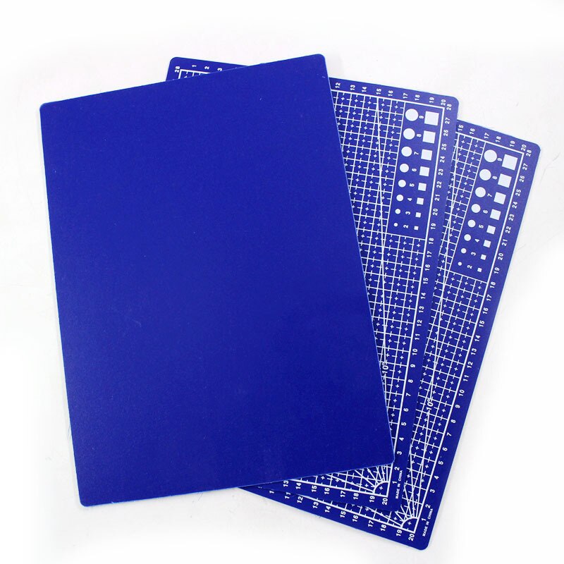 A4 / A3 PVC Cutting Mats Rectangular Grid Line Cutting Mat DIY Tool Plate Hand Model Tool Art Base Plate Blue Single Sided: A3