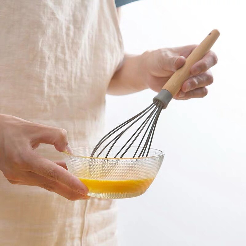 Wooden Silicone Kitchen Utensil Nonstick Cooking Utensils Spoon Egg Mixer Cooking Whisk Cook Blender Baking Utensil