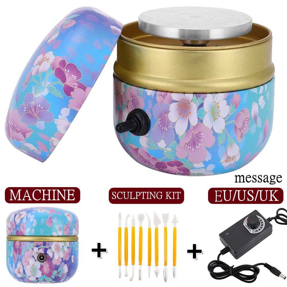 Electric Pottery Wheel Machine For Art Crafts Ceramics Clay Pottery Tools With Sculpting Kit MINI Rotary Plate Pottery Turntable: A-2