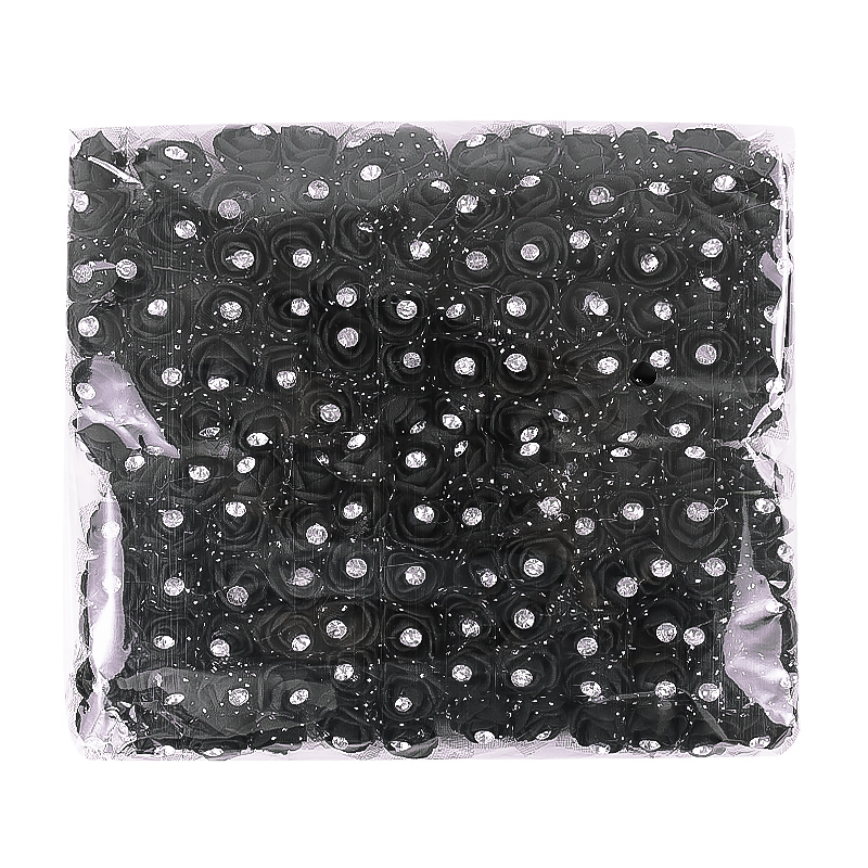 144 Stuks Mini Kunstbloemen Hoofd Met Strass Schuim Teddybeer Rozen Boeket Voor Bruiloft Home Decor Kerstkrans: Bordeaux