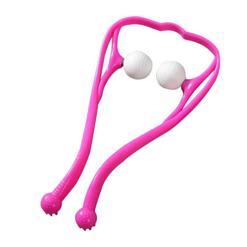 Therapeutic Dual Trigger Point Self-Massager Tool Pressure Relieve Home Office U-Shaped Hand Roller Manual Neck and Shoulder