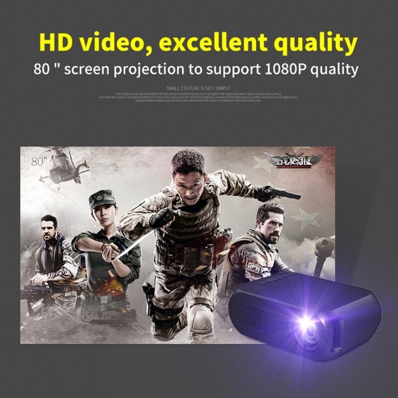 Draagbare Mini Led Movie Projector Home Theater Cinema Media Intelligente Display T5UA