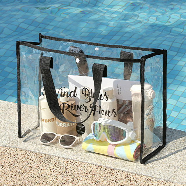 Pvc Beauty Make-Up Tas Handtas Opbergtas Waszak Zwemtas Transparant Waterdicht Dames Zakenreis Toiletrie Organizer: zwart