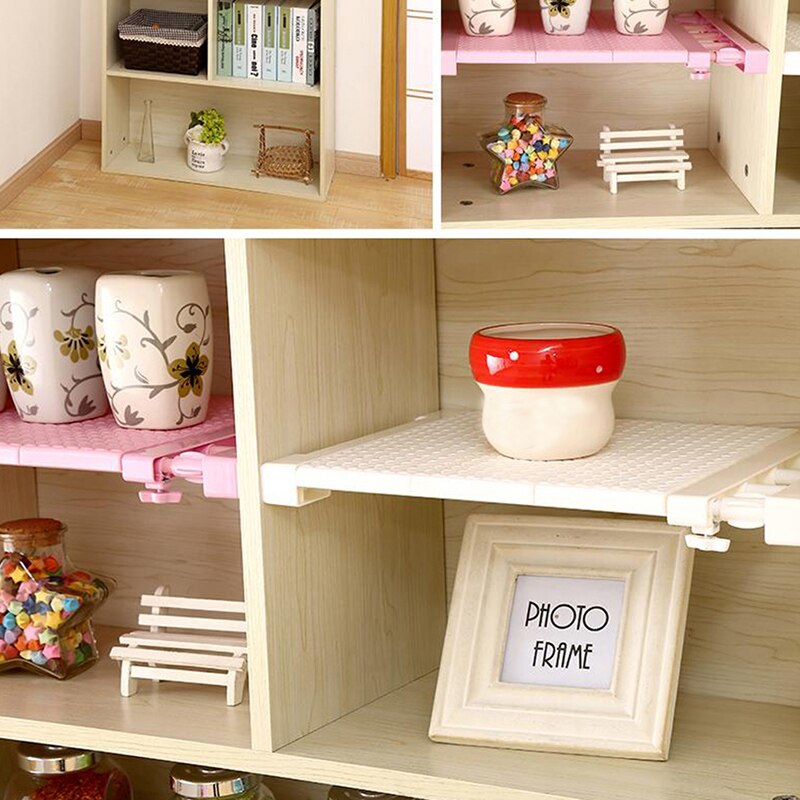 Adjustable Closet Space Saving Storage Shelf Organizer Wall Mounted DIY Kitchen Rack Wardrobe Cabinet Holders