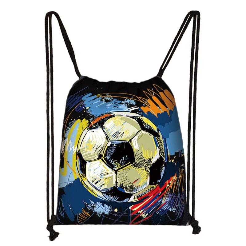 Footbally / Soccerly Druck Rucksack Männer Leinwand Reisetasche Teenager Jungen Kordelzug Schuhe Halter Kinder: skdzq08