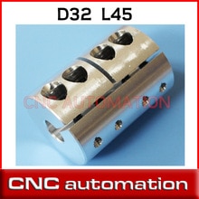 1pc wheel Connector rigid solid Shaft Couplings Hex Screws Motor Aluminum Alloy Coupler D32 L45 6.35/8/10/12/12.7/14mm