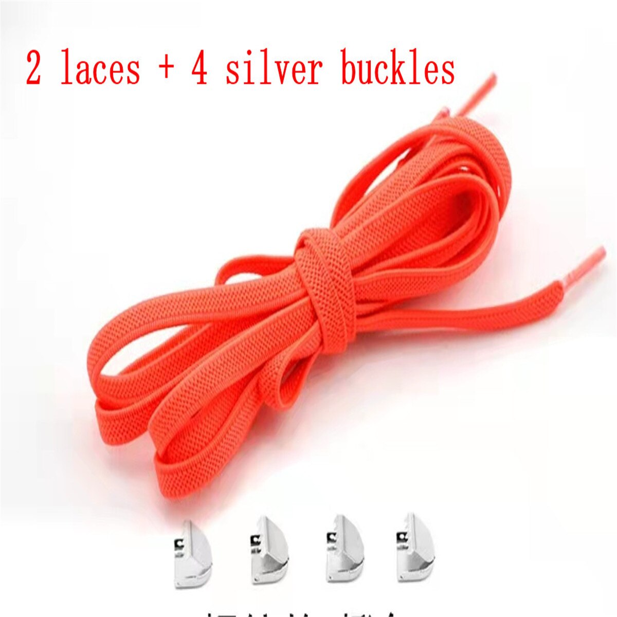 Cordones elasticos zapatillas sznurówki których nie trzeba wiązać sznurowadła dla dzieci i trampki dla dorosłych sznurowadło szybki leniwy metalowy zamek sznurowadła: orang