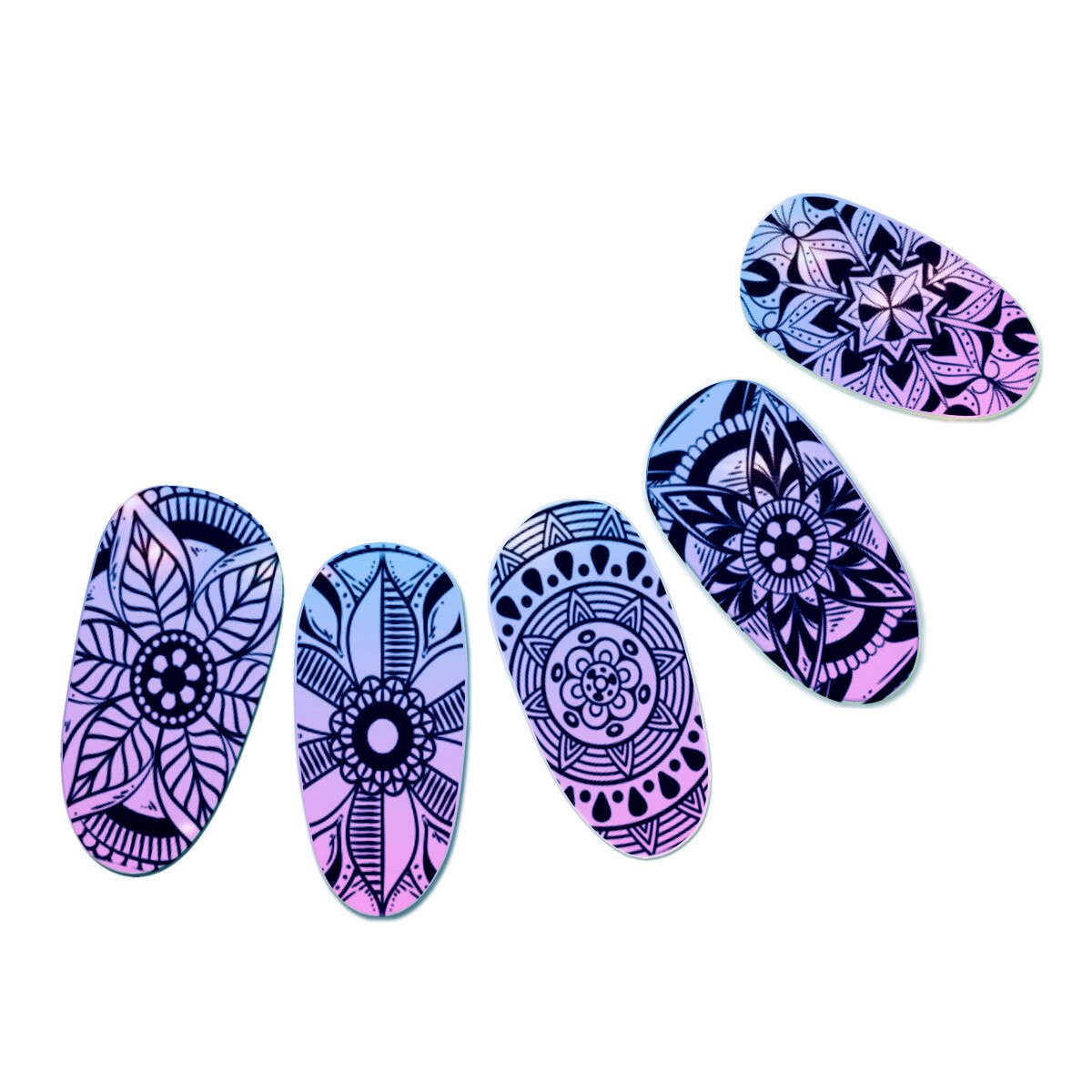 Buddha Pharaoh Mandala Manicure Nail Art Polish Stamping 4pc/set Template Nails Image Plates with Templates Leather Plate Holder