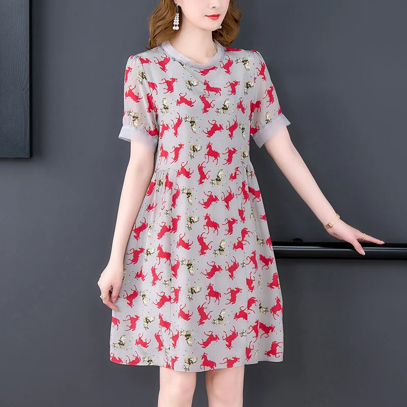 Novedad de verano, vestido Midi bohemio con estampado de vacaciones para mujer, coreana, Vestido de playa ligero, Vestidos de informales ajustados elegantes 2025