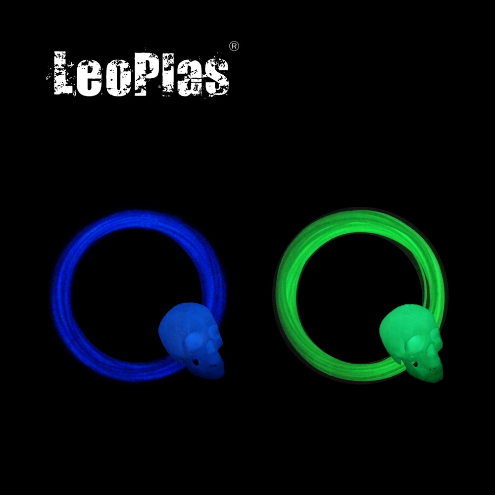 LeoPlas – échantillon de Filament PLA pour imprimante 3D, consommable d'impression en plastique, brille dans la nuit, 1.75mm, 10 et 20 mètres