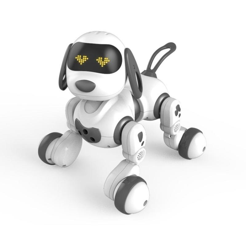 Le neng legetøj  k16a elektroniske dyr kæledyr rc robot hund stemme fjernbetjening legetøj musik sang legetøj smart robot til børn xmas: Sort