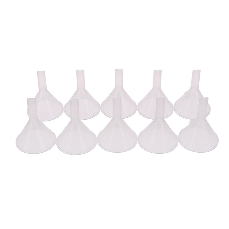 10Pcs Transparant Mini Trechters Kleine Plastic Bottleneck Flessen Verpakking Extra Hulpmiddel Voor Parfum Diffuser Mini Smalle Fijne
