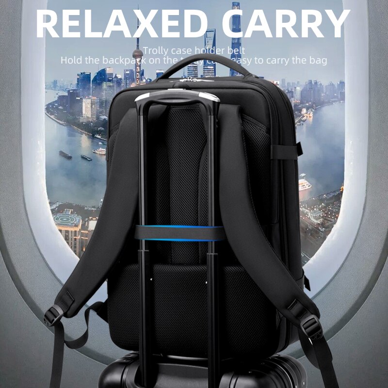 2022 WIERSOON 45L Male Expandable Large Capacity Traveling Backpack for 17 inch Laptop Men's Backpack Approved Weekender Bag