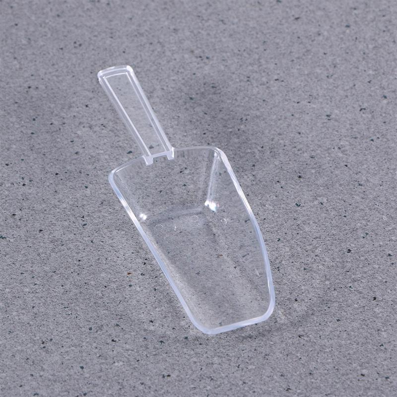 Mini Clear Plastic Ice Scoop Scoopers For Weddings Candy Dessert Buffet Ice Cream Protein Powder Kitchen Supplies (White)