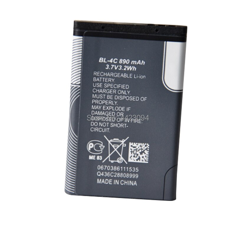 1pc 890 mah erstatning bl -4c bl4c mobiltelefon batteri nokia 6100 6125 6136 6170 6300 7705 7200 7270 8208 bl 4c batterier