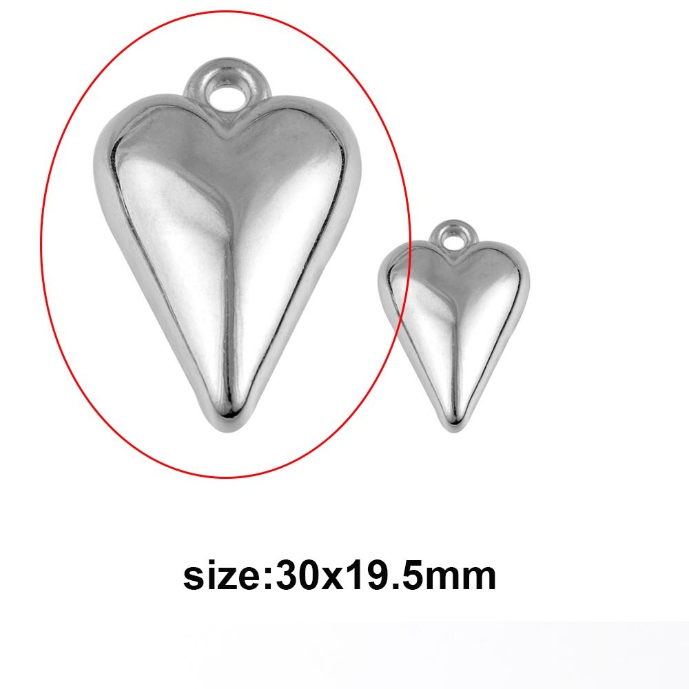 20pcs Heart Cute CCB Loose Beads For Necklace Pendant Heart Star Charms For Jewelry Making Supplies DIY Necklace Spacer Beads: 30x19.5mm