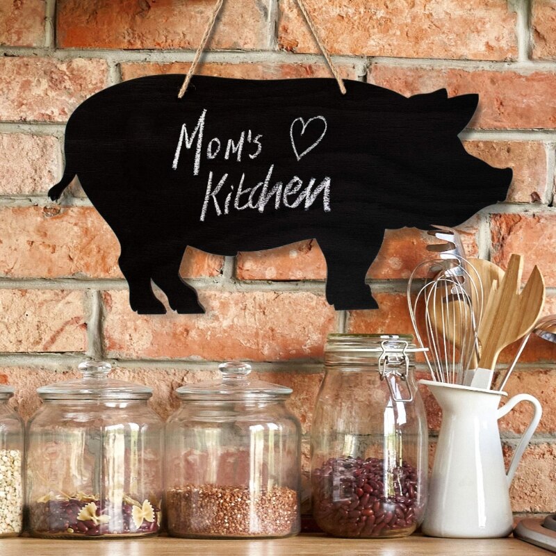 1Pcrustic Boerderij Krijtbord Dier Koe Paard Kip Varken Hout Westerse Home Decor Bericht Boerderij Keuken Schoolbord
