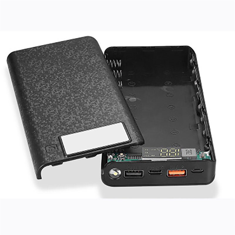 20000 mah diy strömbank fallet 8 x 18650 batteriladdnings förvaringsbox 5v dual usb typ c android mikro usb-gränssnitt för smarta telefoner