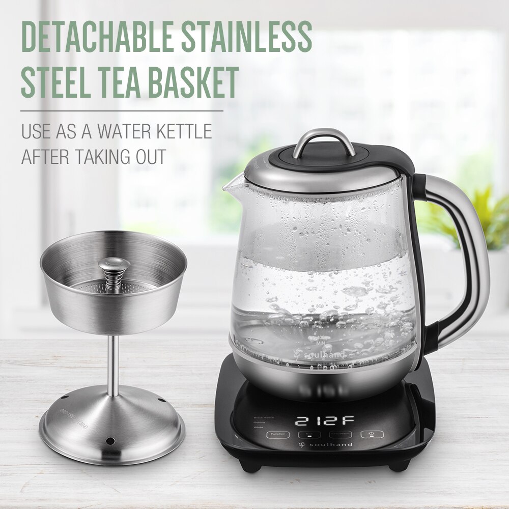 SOULHAND Electric Kettles Pot 1.5L Temperature Control Water Kettle Spray Steam Brew Heating Boiling Teapot Keep Warm US Plug