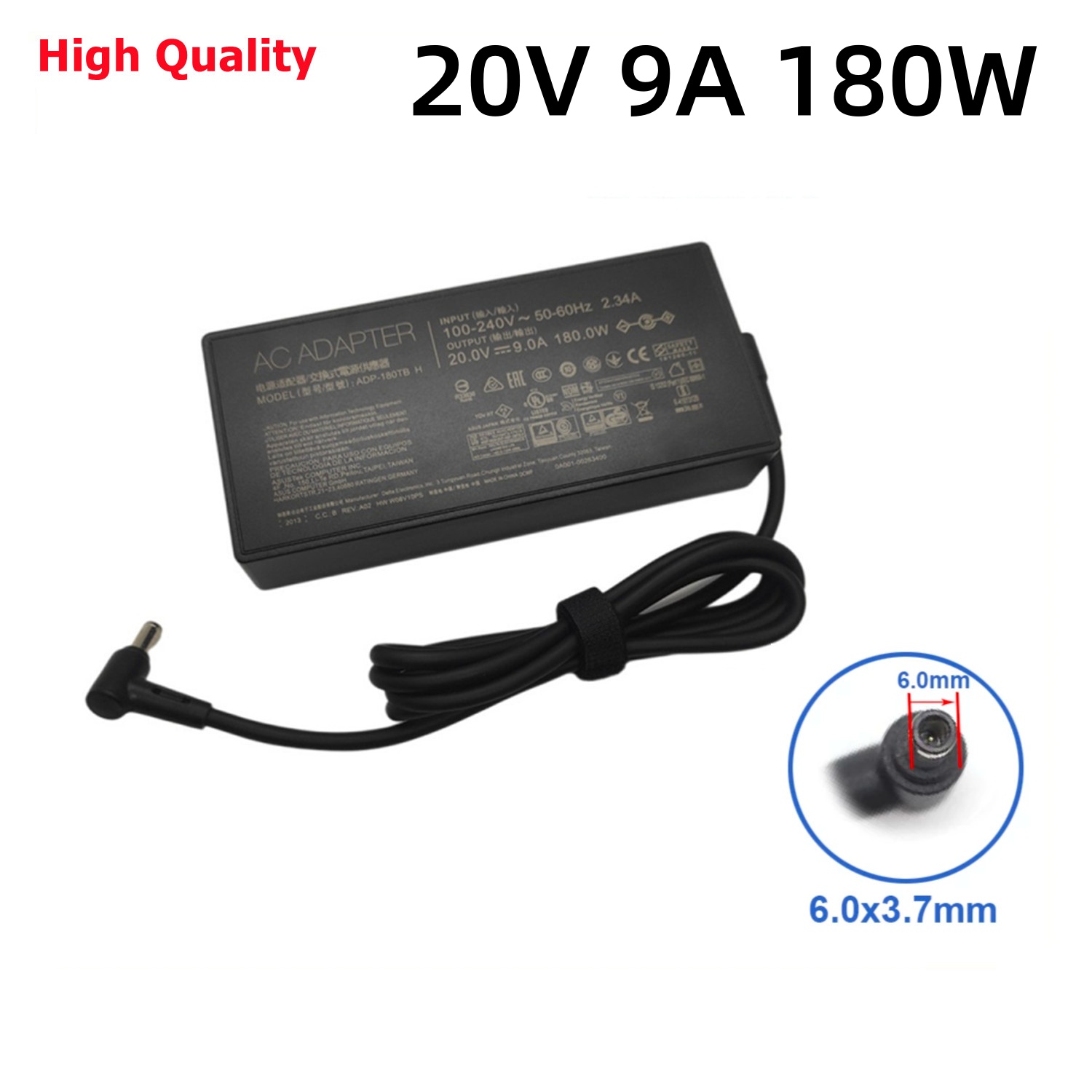 20V 9A 180W ADP-180TB H 6,0x3,7mm Adapter Netzteil Für Asus ROG Zephyrus G14 GA502 GA401 GA502DU FX506LU A20-180P1A Ladegerät