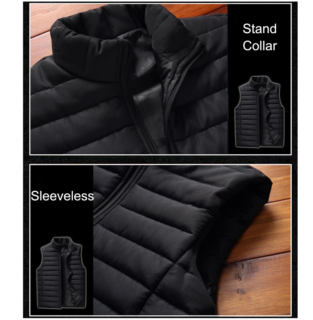 Chaleco Aiwetin, chaquetas de Otoño Invierno para hombre, chalecos gruesos, abrigos sin mangas para hombre, chaleco cálido con relleno de algodón, chaleco para hombres