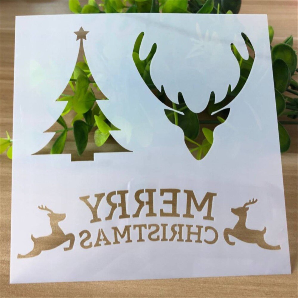 1Pc Weihnachten Dekor Schablone Malerei Zubehör Vorlagen DIY Durchbrochene Vorlage Präge Für Scrapbooking Tagebuch Ornament: 4