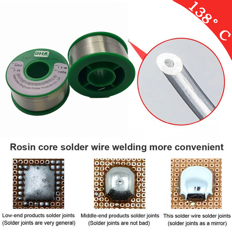 Blyfri lödtråd  sn42 bi 58 (138 lågtemperatur ) 0.5/0.6/0.8/1.0/1.2/1.5/2.0mm lödkolv