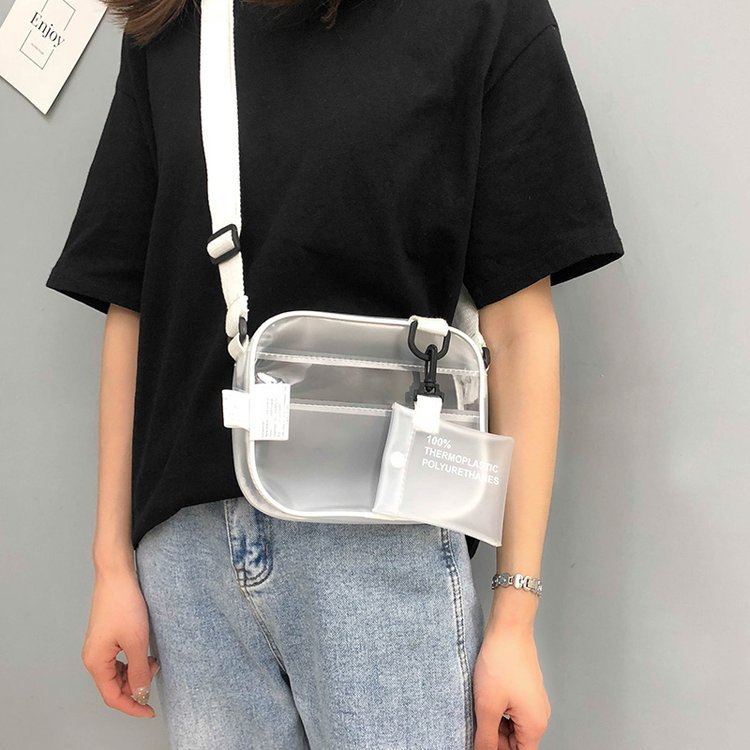 Bag Female Summer Upper Korean Edition Jelly Transparent Small Square Package Mini Single Tilt Satchel Tide