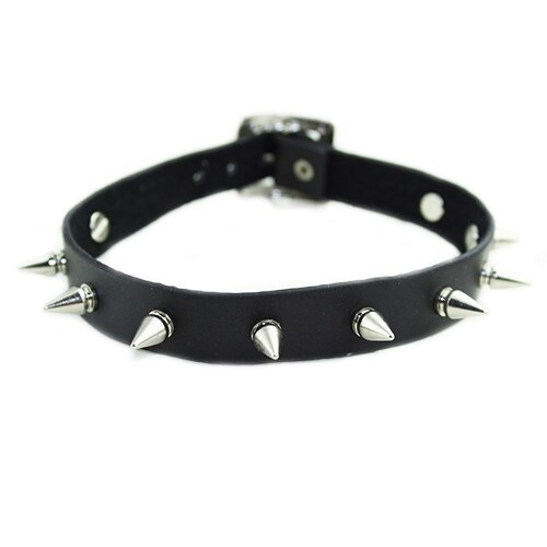 Das Mulheres Dos Homens Unisex Faux Leather Gothic Pico Rivet Gargantilha Colar Do Punk Jóias chic Gargantilha Colar Do Punk Jóias Colar Gargantilha
