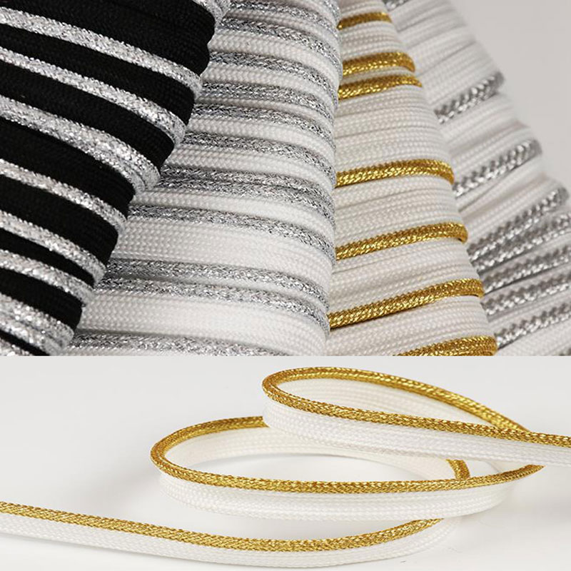 2Yards Gold White Silver Twisted Braided Piping Lip Cord Trim|Pillow Cushion Trim|Upholstery Edging Trim Diy Sewing Supplies