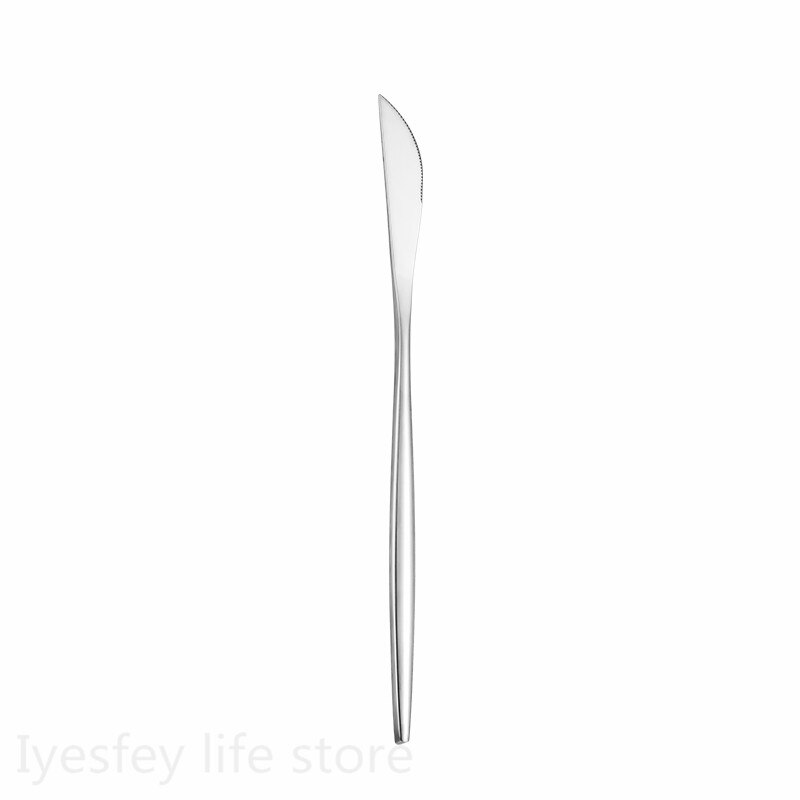 Argent coréen nourriture argenterie couverts 304 en acier inoxydable miroir polissage couteau cuillère fourchette dîner ensemble vaisselle vaisselle ensembles: dinner knife