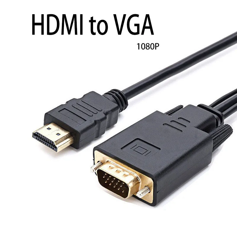 HDMI-Compatible to VGA Adapter Connect to Line Converter Cable 1.8M FHD 1920*1080P For Desktop Laptop PC TV Monitor Projector: 1.8m
