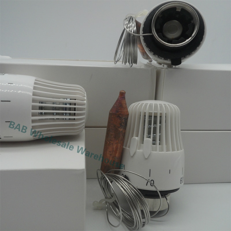 Cabezal/actuador de válvula de radiador termostático con sensor de temperatura, cabezal de controlador remoto M30 * 1,5mm para sistemas de calefacción