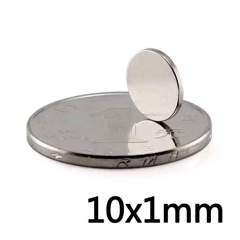 20/50/100Pcs 10X1 Mm Dunne Neodymium Sterke Magneet 10mmX1mm Permanente Magneet 10X1mm Krachtige Magnetische Ronde Magneet 10*1Mm