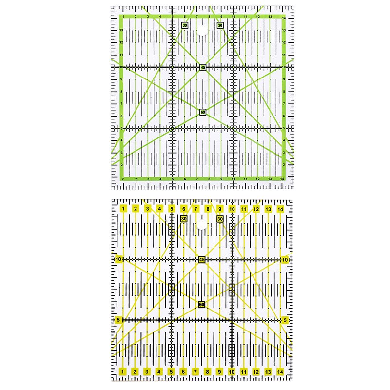 1Pc High-grade Multi-Function Acrylic Drawing Ruler 15*15cm Sewing Measuring Patchwork Yardstick Rulers School Office Supplies