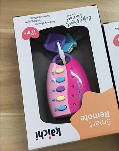 Simulation Car Key Toys Simulation Car Sound Remote Control Electronic Music Key Group Toys: Pink