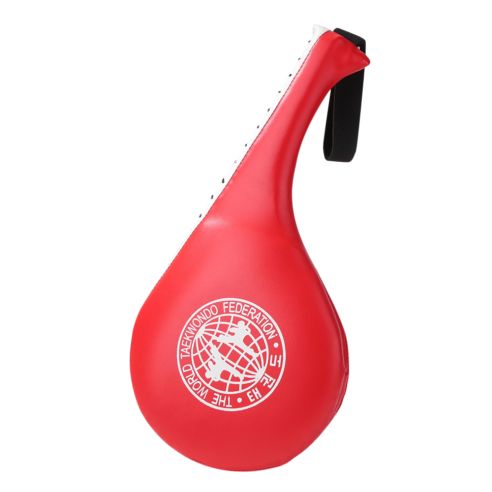 Almohadillas para patadas de taekwondo, almohadilla duradera para los pies, bolsa de entrenamiento, para golpear con la mano, para niños y adultos: Red White