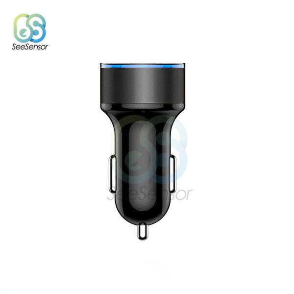 3.1a 5v usb-autolader met led-digitaal display, autolader voor mobiele telefoon, voor xiaomi samsung  s8, iphone 6 , 6s 7 8 plus, tablet: Zwart