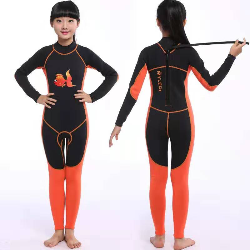 MYLEDI 2 MILLIMETRI di Neoprene Mute Vestiti del capretto delle ragazze Dei Ragazzi Scuba Diving Umido di Un Pezzo Posteriore Della Chiusura Lampo Per Lo Snorkeling Per Bambini diving Mute: A3 / 10