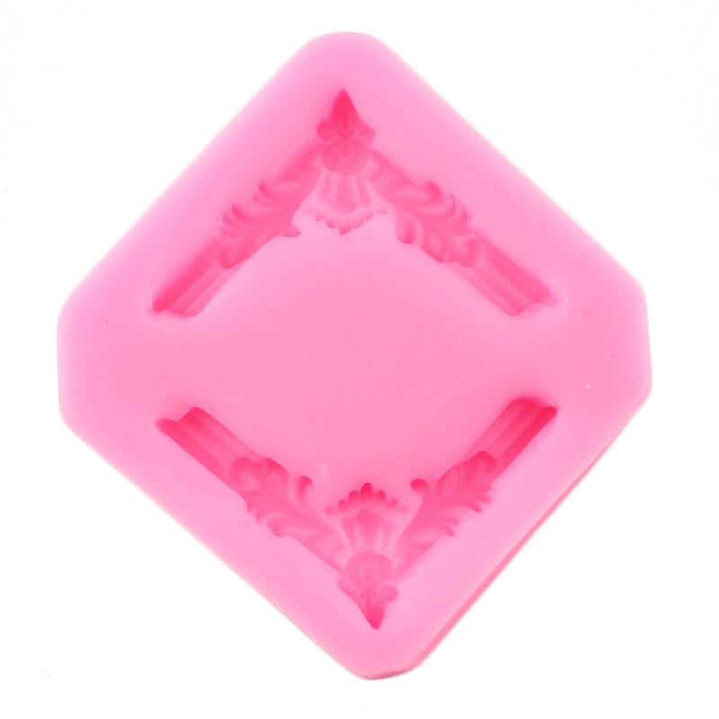 Moule en Silicone avec support d&#39;angle, style Baroque, Relief, bordure de gâteau, Fondant, outils de décoration, bonbons, résine, argile, chocolat, moules à gomme