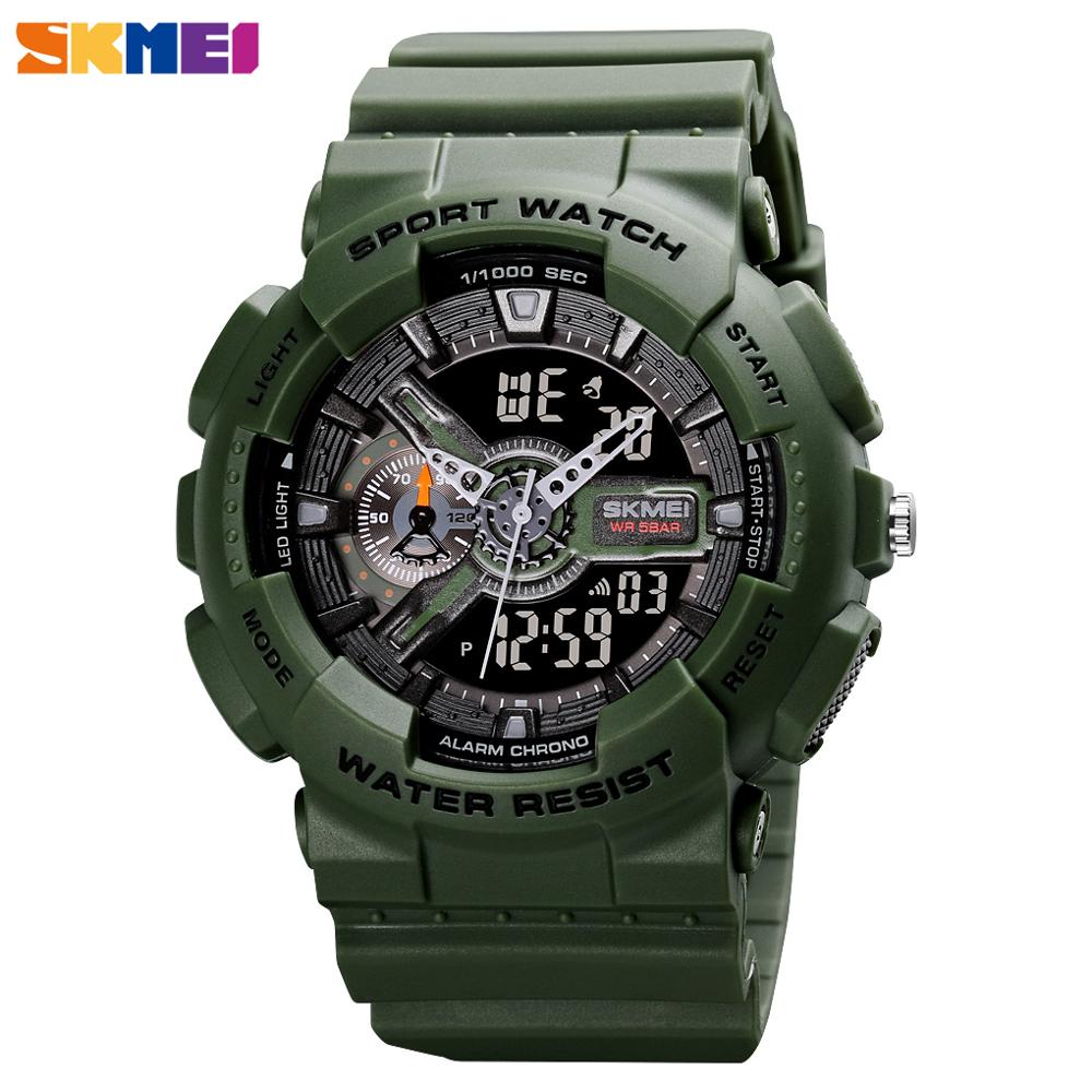 Skmei Digitale Horloge Schokbestendig Elektronische Polshorloge Heren Luxe Lichtgevende Wekker 50M Waterdicht Uur Vrouwen Horloges: green