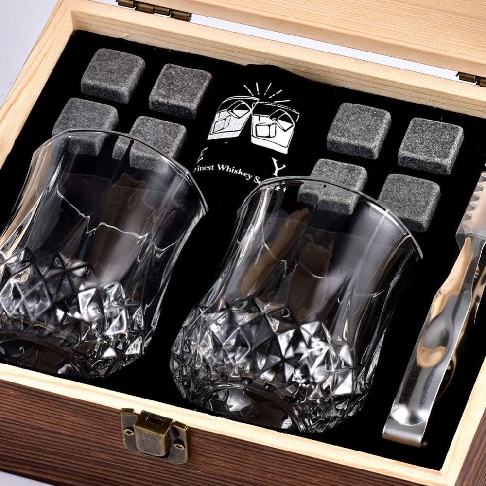 MLIA Whiskey Stones and Whiskey Glass Box Set 8 Gr... Grandado