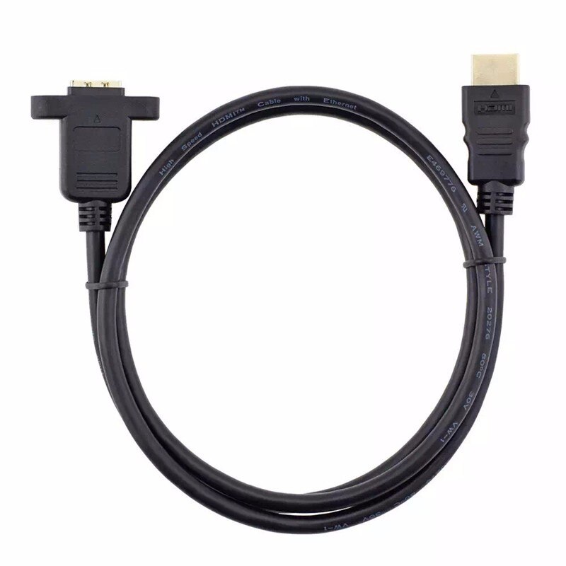 HDMI A 1.4 19pin male to hdmi A type Female extension cable with Screw Hole Can Lock Panel Mount Cable 30cm 60cm 100cm 150cm