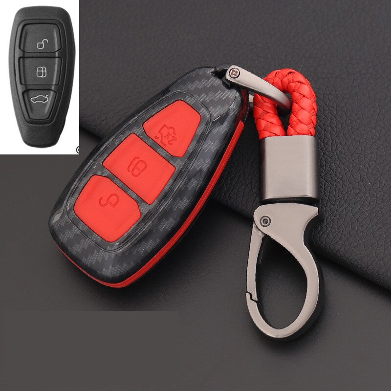 Carbon Fiber Remote Control Car Key Smart Remote Key Case Cover for Ford Fiesta Focus 3 4 MK3 MK4 Mondeo Ecosport Kuga Focus ST