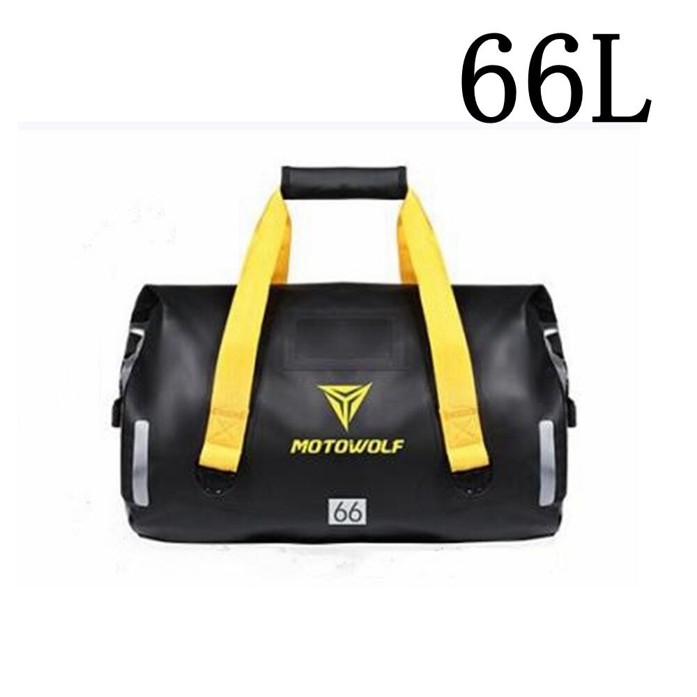 multi-functional high capacity waterproof motorcycle travel rear seat bag side riding Luggage shoulder bag: 66L Black