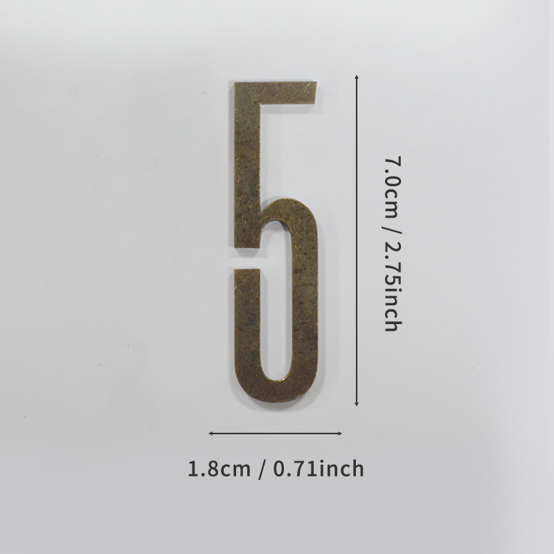 Bronzen deurnummer met magneten 7 cm metalen huisnummer appartement deurnummer voor buiten hotel thuis brievenbuslabel