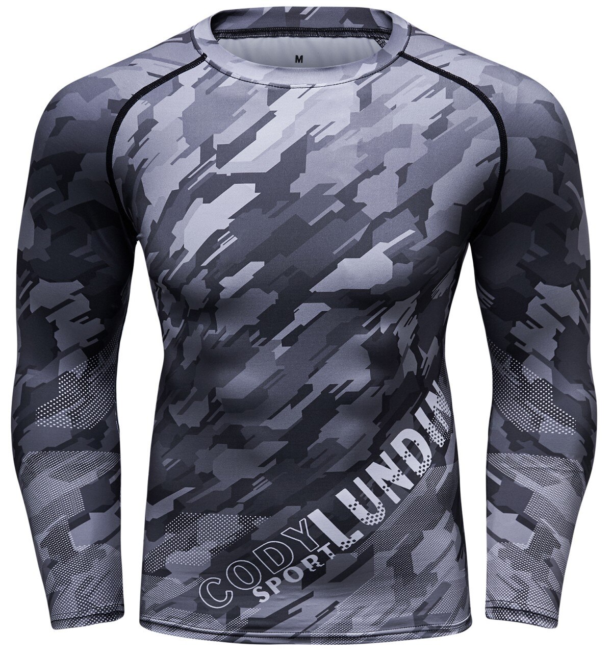 Rode Pluim 3D Mannelijke Compressie Fitness Lange Mouwen T-shirts Mannen Camouflage Digitale Printing Running Close Shirt