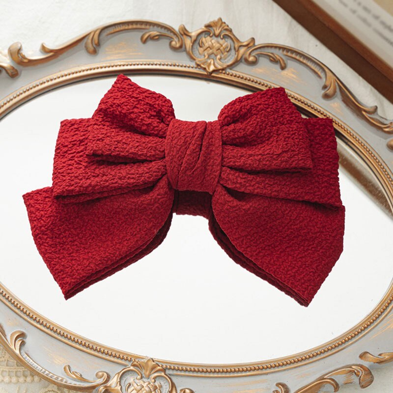 Horquillas de mariposa grandes arcos de pelo de tres capas para mujer, pasador de gran tamaño con resorte de Metal, pinzas para el pelo sólidas, accesorios para el cabello, 1 ud.: Rojo