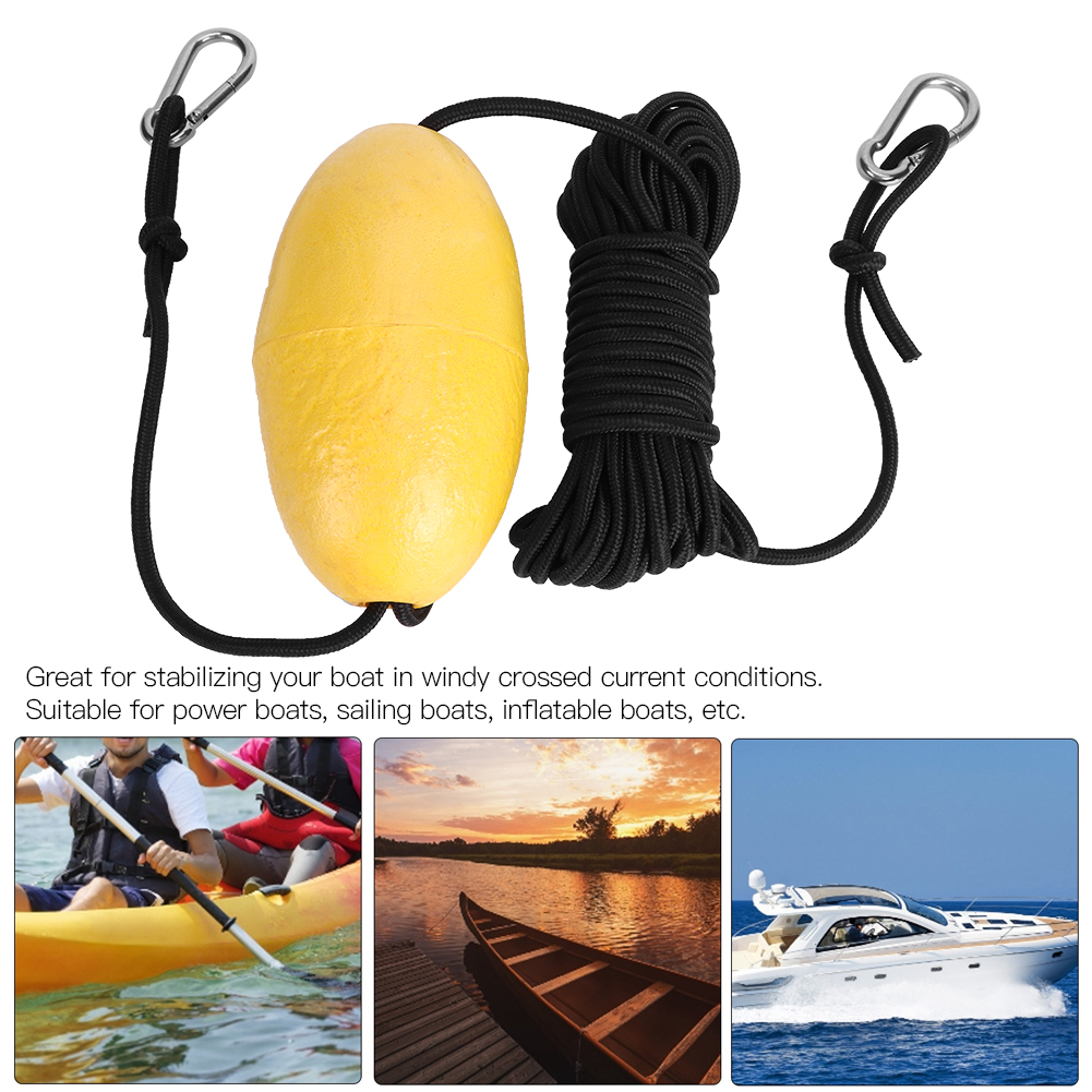 Drift Anchor 9.8m/32.2ft Fishing Drift Anchor Throw Line Sea Drogue Portable Float boa accessorio per Marine Boat Yacht Kayak