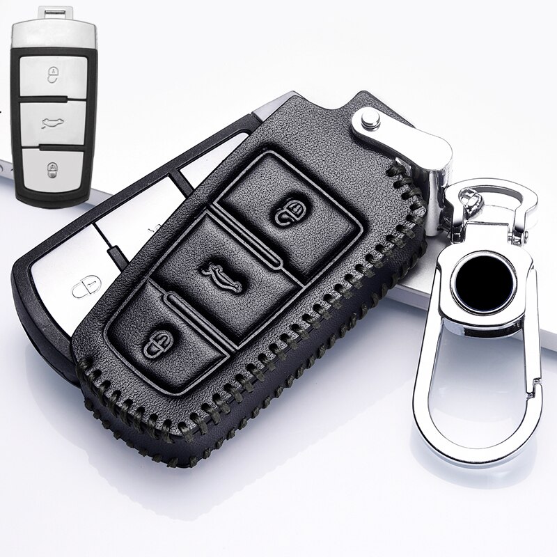Funda para mando a distancia del coche, cubierta de cuero para llave de Volkswagen VW Passat CC B6 B7 B7L CC R36 Maogotan B5 Passat 3C